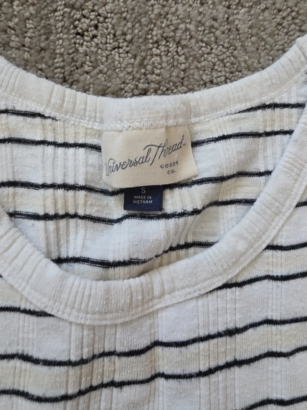 Universal Thread White & Black Ribbed Striped Tank - Picture 2 of 4